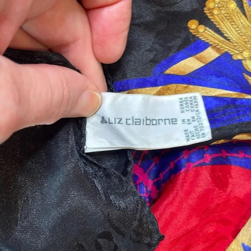 Vintage Liz Claiborne brocade style scarf